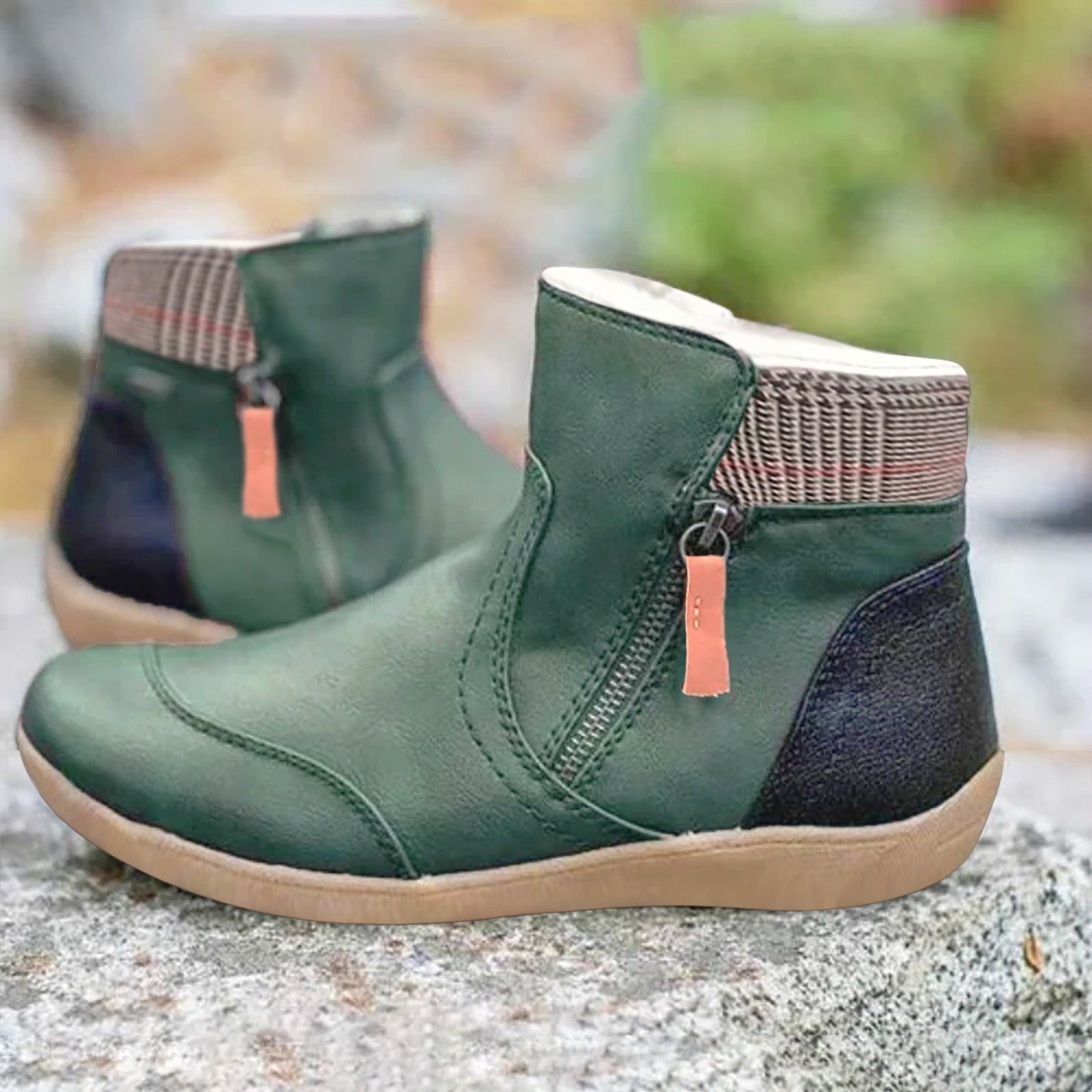 Eleanor | Waterproof Boots Ankle Leather Zipper Women's